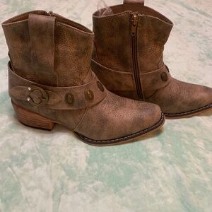 Buckle ankle boots